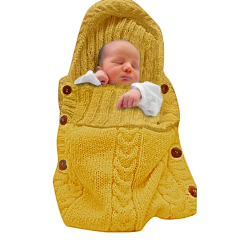 NWT XMWEALTHY Tumeric Yellow Knit Baby Swaddle Wrap